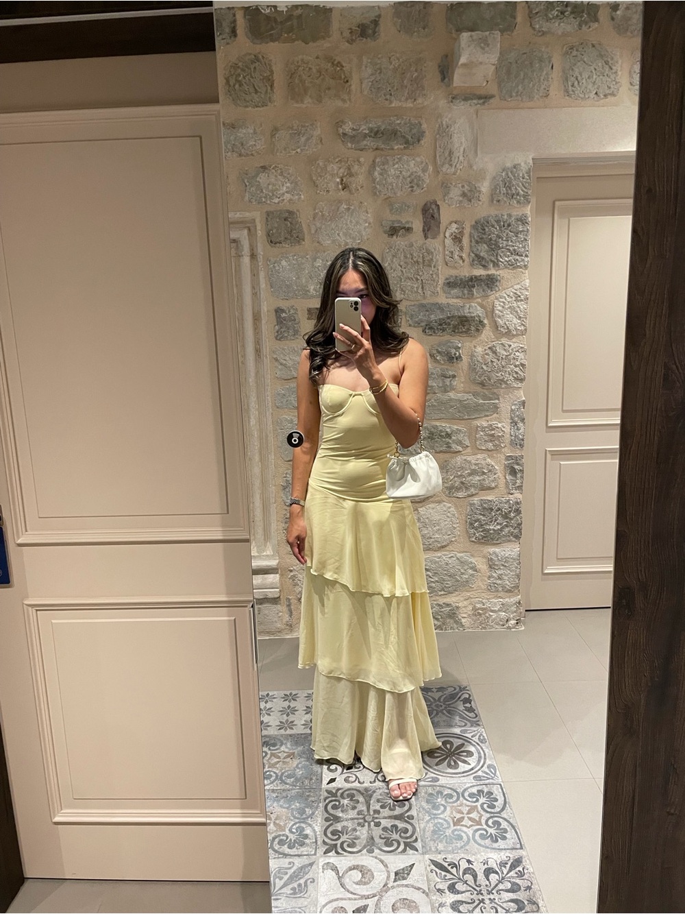 Yellow Ruffle Maxi Dres - Picture 2 of 5